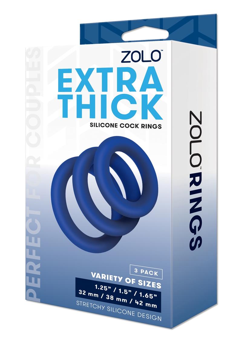 Zolo Extra Thick Silicone Cock Ring - 3 Pk